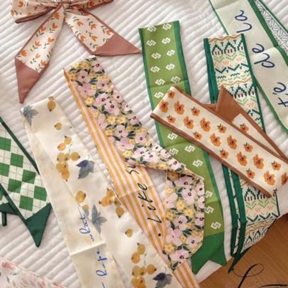 Simulated Silk Scarf Set Versatile Lightweight Ac… - image 7